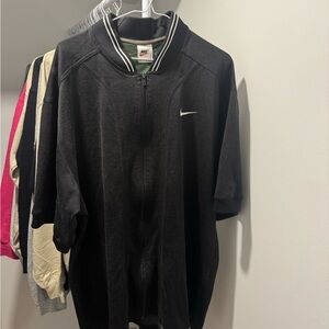 Nike Black and Gray Jacket with Green Lining